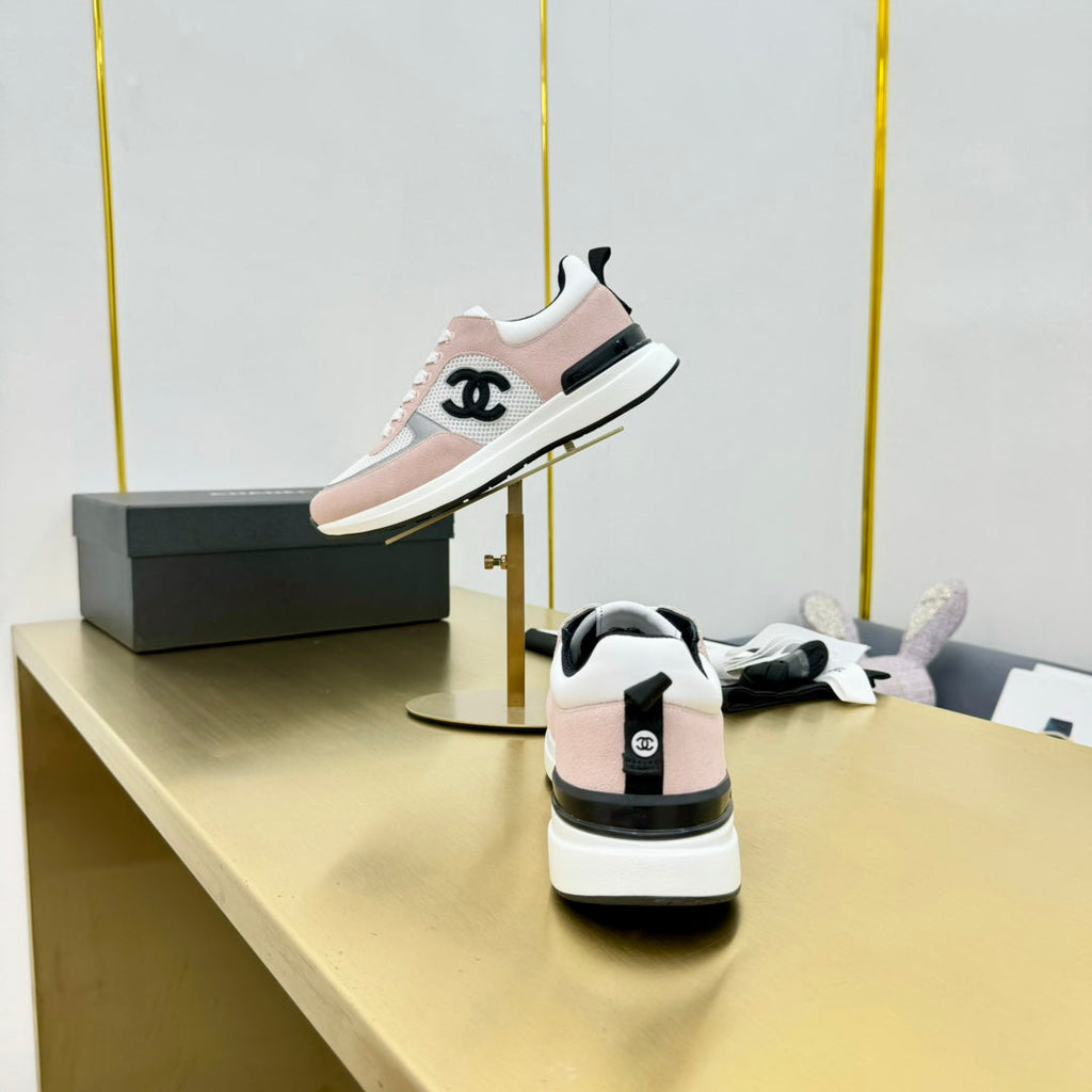 CHANEL CLASSIC TRAINER IN LIGHT PINK MERCERIZED VELVET