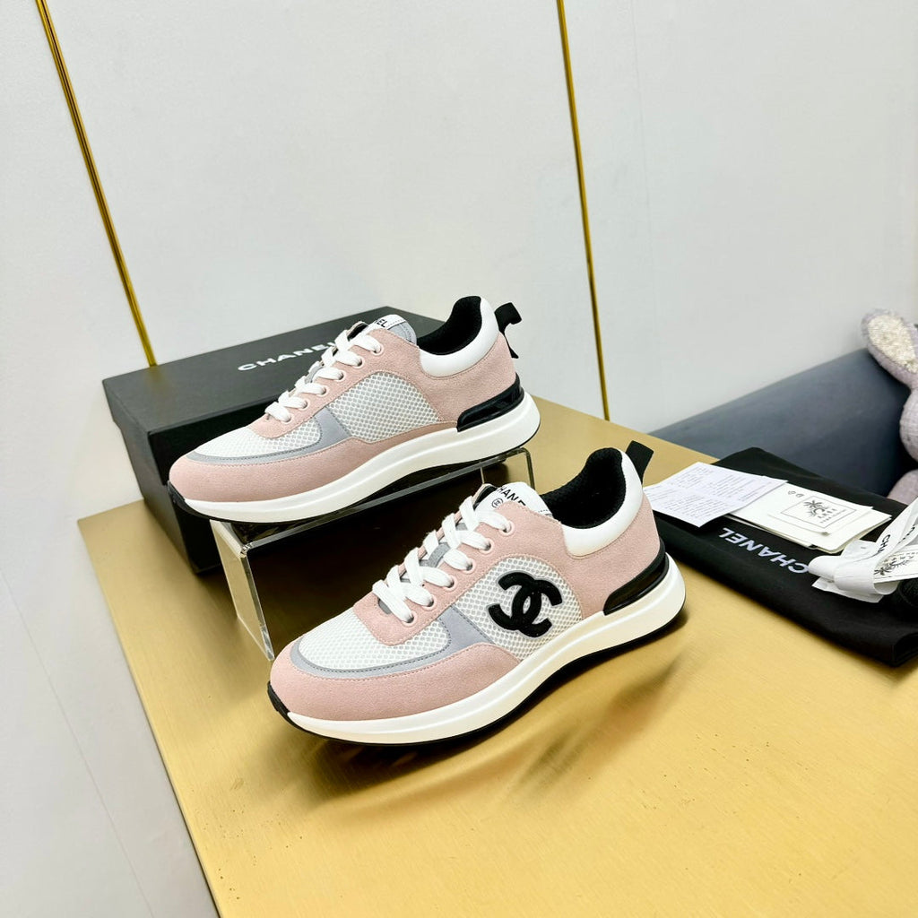 CHANEL CLASSIC TRAINER IN LIGHT PINK MERCERIZED VELVET