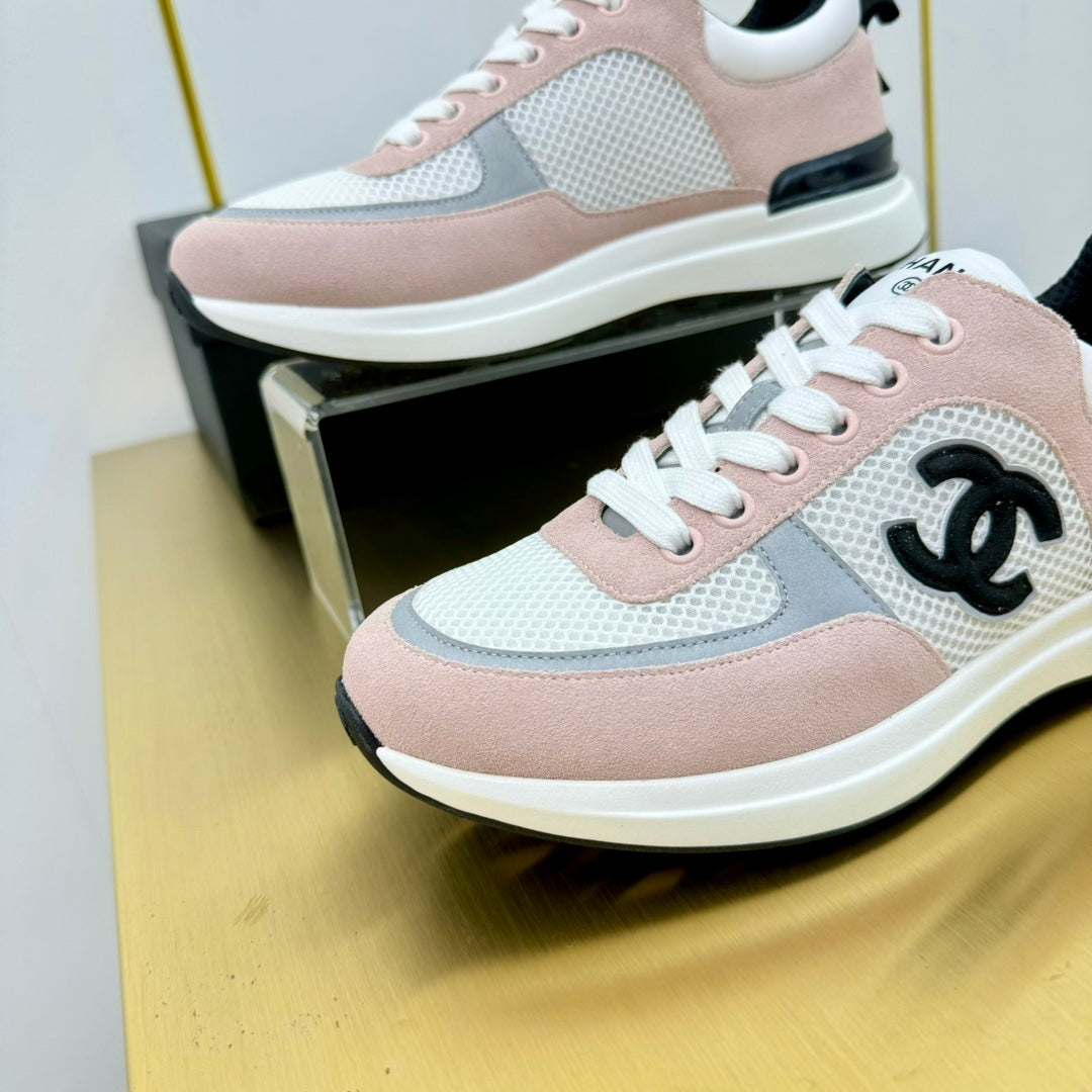 CHANEL CLASSIC TRAINER IN LIGHT PINK MERCERIZED VELVET