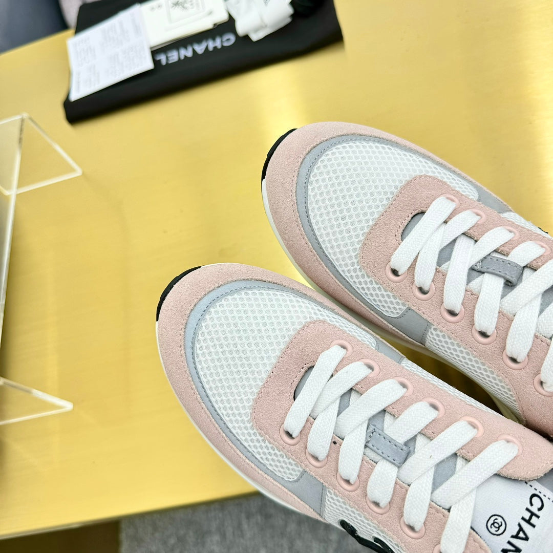 CHANEL CLASSIC TRAINER IN LIGHT PINK MERCERIZED VELVET