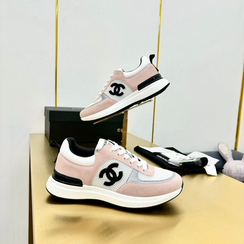 CHANEL CLASSIC TRAINER IN LIGHT PINK MERCERIZED VELVET