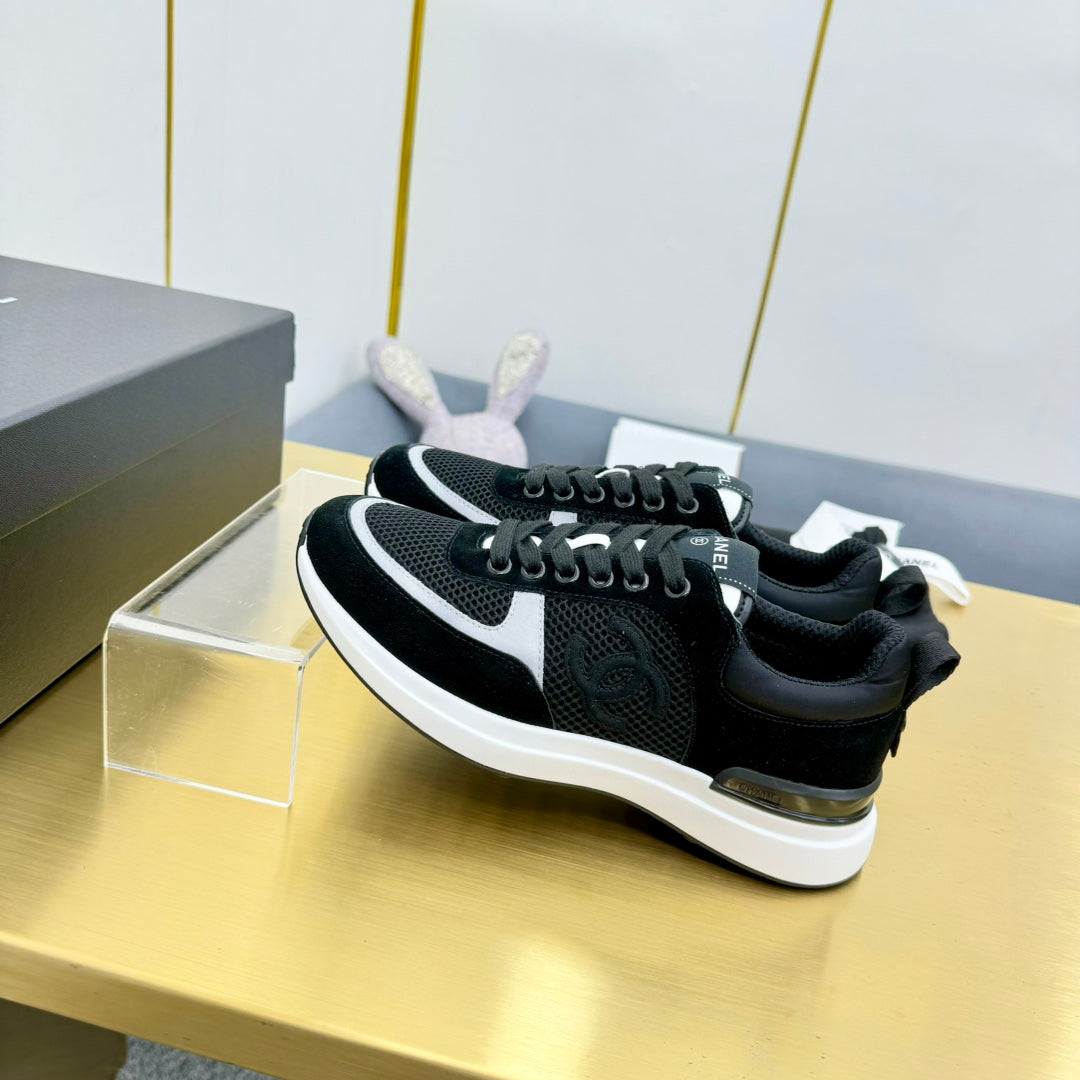 CHANEL CLASSIC TRAINER IN BLACK MERCERIZED VELVET