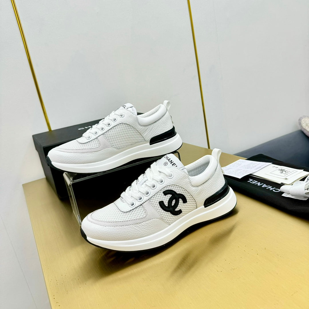 CHANEL CLASSIC TRAINER IN WHITE MERCERIZED VELVET