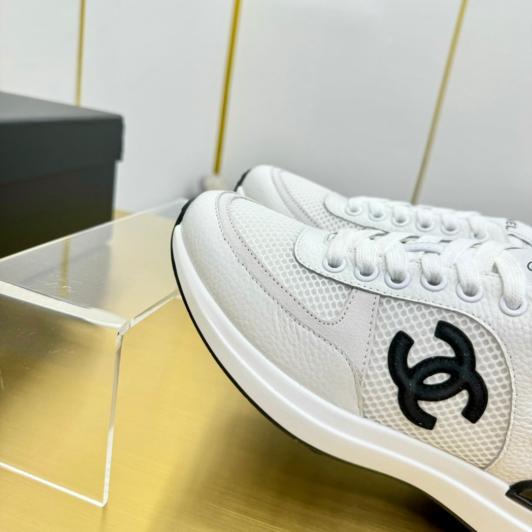 CHANEL CLASSIC TRAINER IN WHITE MERCERIZED VELVET