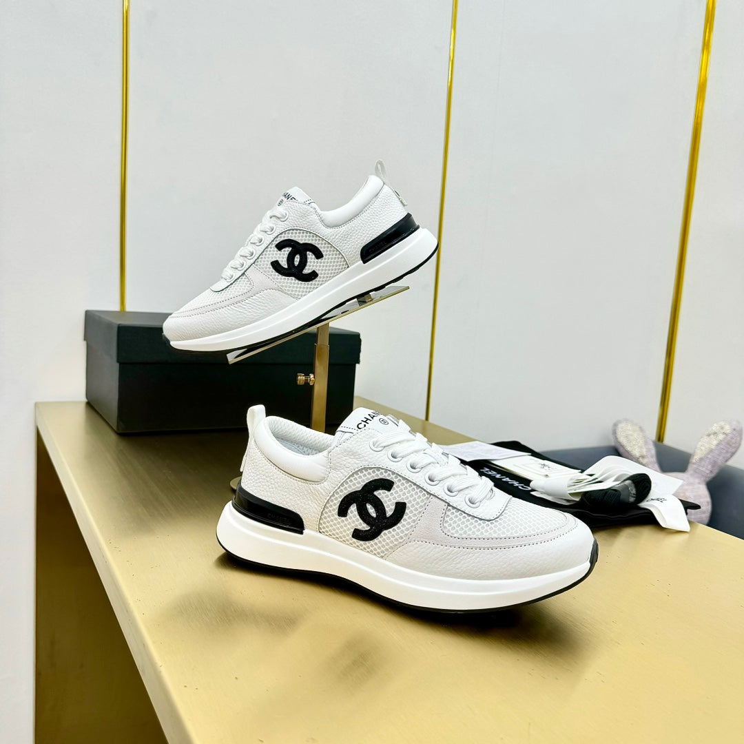 CHANEL CLASSIC TRAINER IN WHITE MERCERIZED VELVET