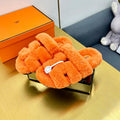 HERMES CHYPRE SANDAL IN SPANISH ORANGE SHEARLING