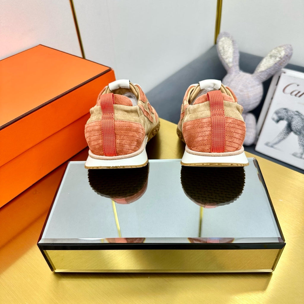 HERMES JET SNEAKER IN HONEY MIX TIGER ORANGE