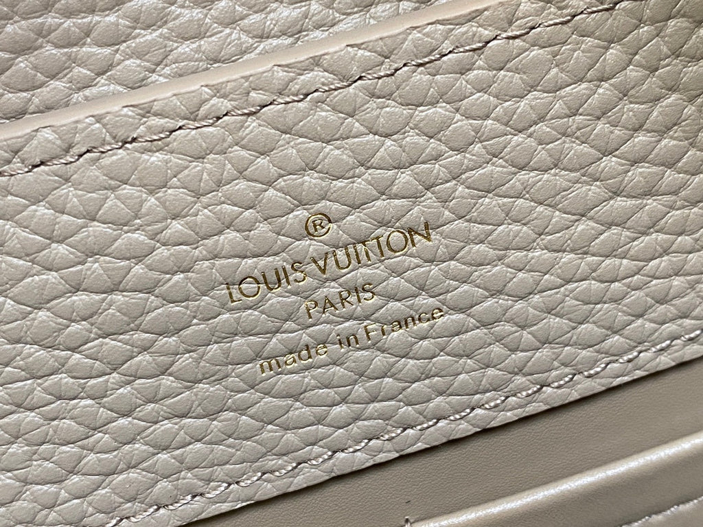 LOUIS VUITTON CAPUCINES BB 27 IN KHAKI BROWN TAURILLON