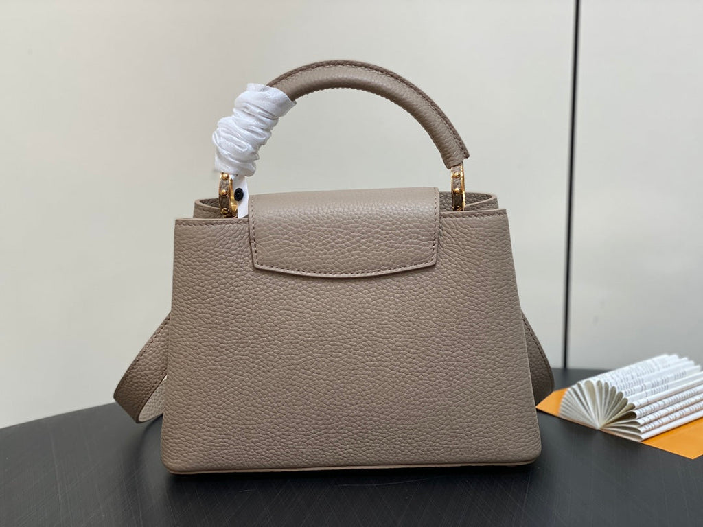 LOUIS VUITTON CAPUCINES BB 27 IN KHAKI BROWN TAURILLON