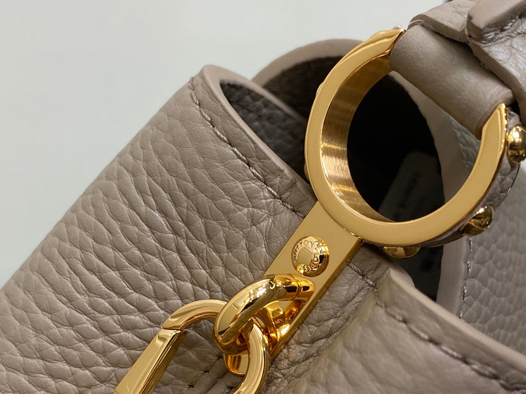 LOUIS VUITTON CAPUCINES MINI 21 IN KHAKI BROWN TAURILLON