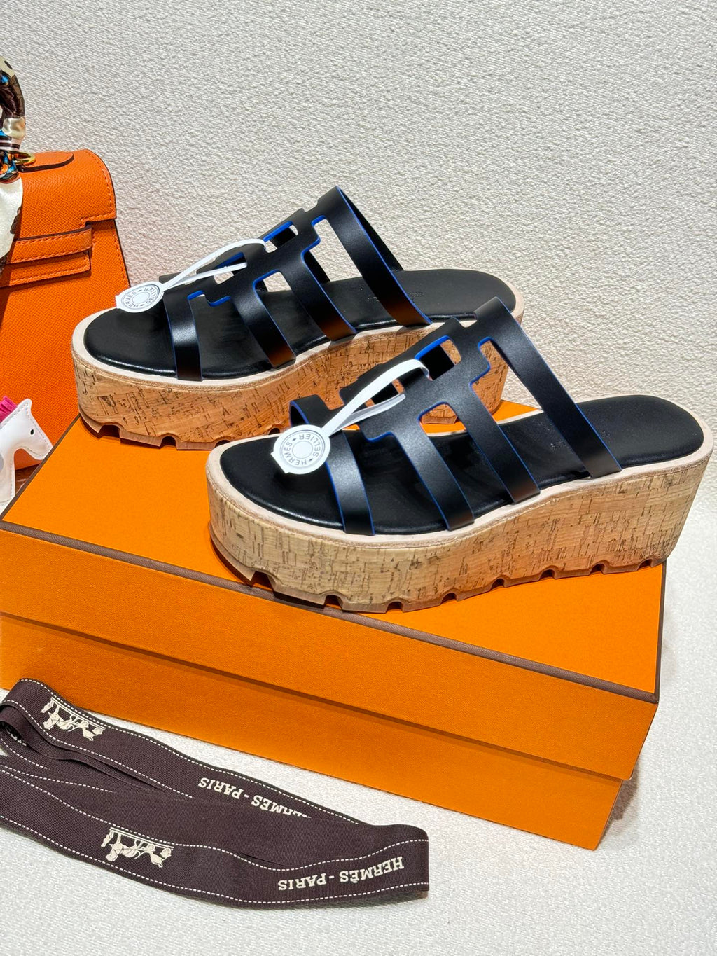 HERMES ISABELLA SANDAL BLACK CALFSKIN