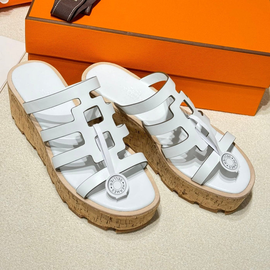 HERMES ISABELLA SANDAL WHITE CALFSKIN
