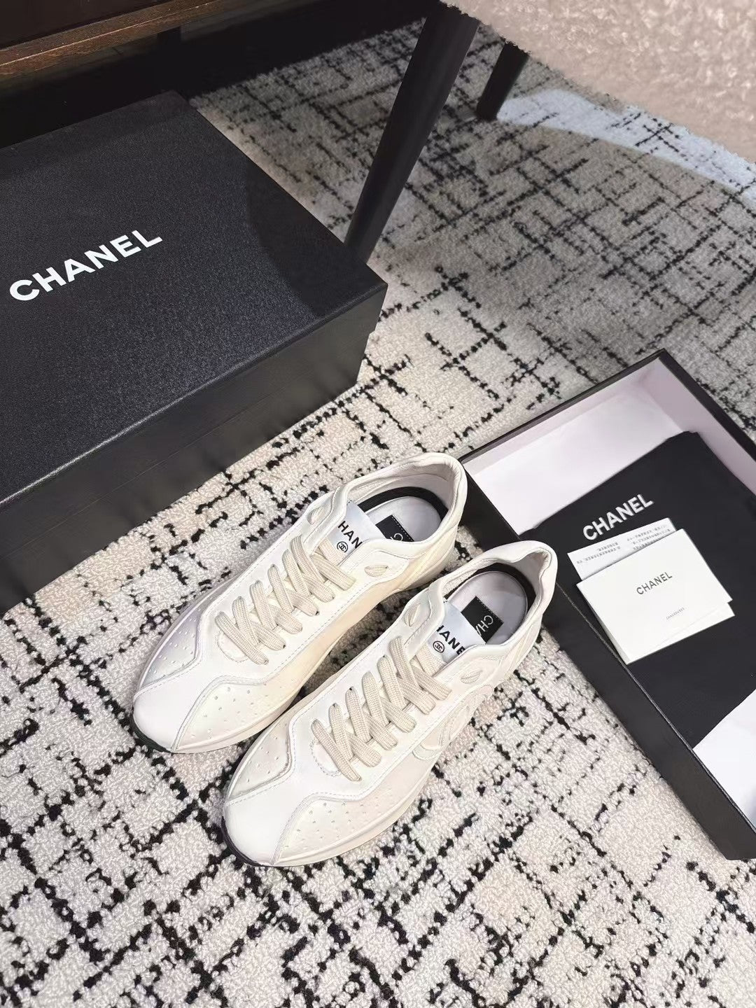 CHANEL CLASSIC SNEAKERS IN WHITE SHEEPSKIN