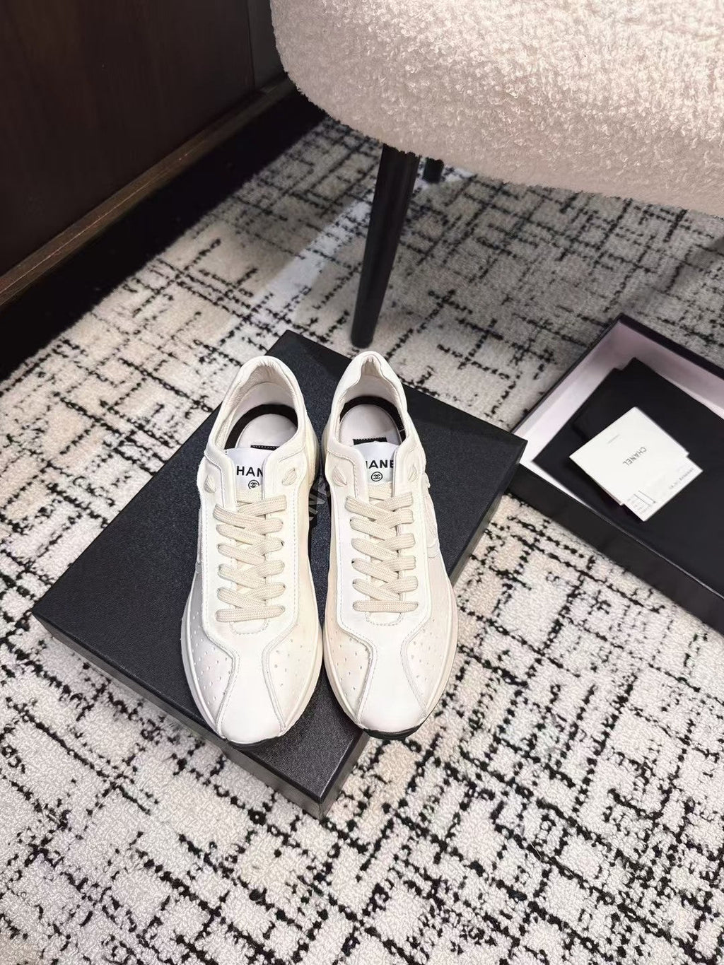 CHANEL CLASSIC SNEAKERS IN WHITE SHEEPSKIN
