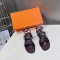 HERMES JUNE SANDAL CHOCOLATE CALFSKIN