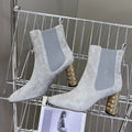 DIOR ICON HEELED ANKLE BOOT COOL GRAY SUEDE 8 CM