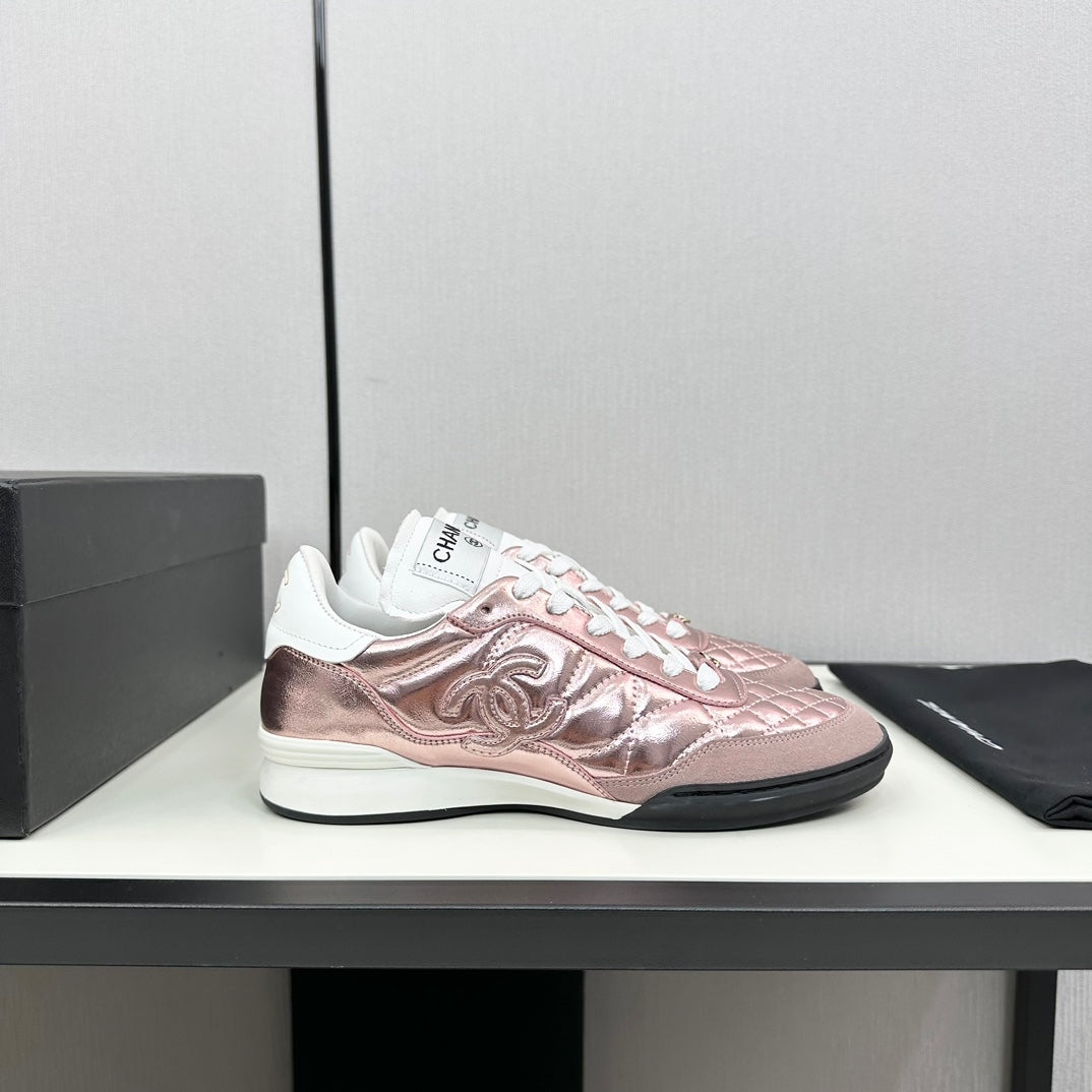 CHANEL SPORTS SHOES IN GLOSSY COPPER CALFSKIN