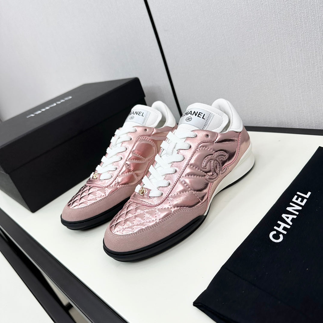 CHANEL SPORTS SHOES IN GLOSSY COPPER CALFSKIN