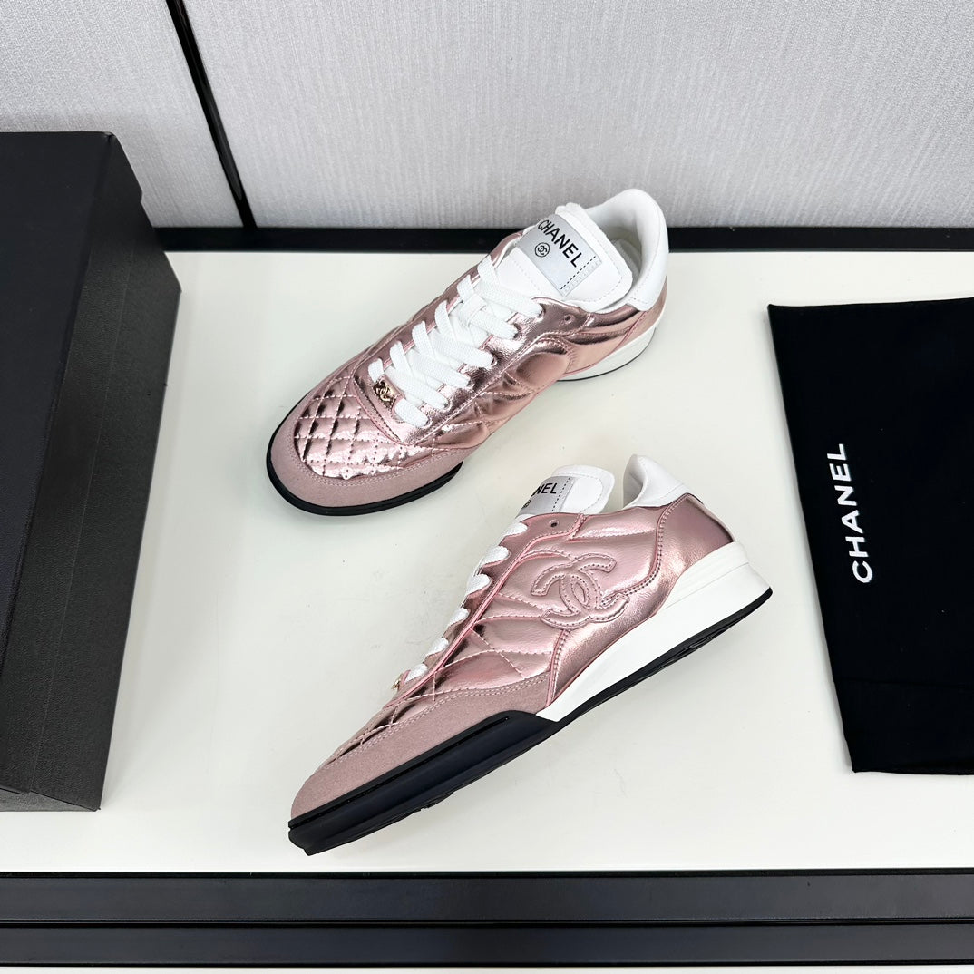 CHANEL SPORTS SHOES IN GLOSSY COPPER CALFSKIN