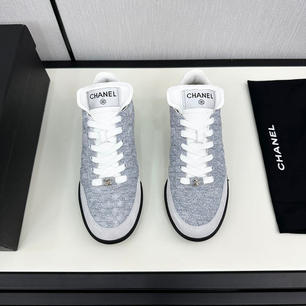 CHANEL SPORTS SHOES IN GREY FABRIC