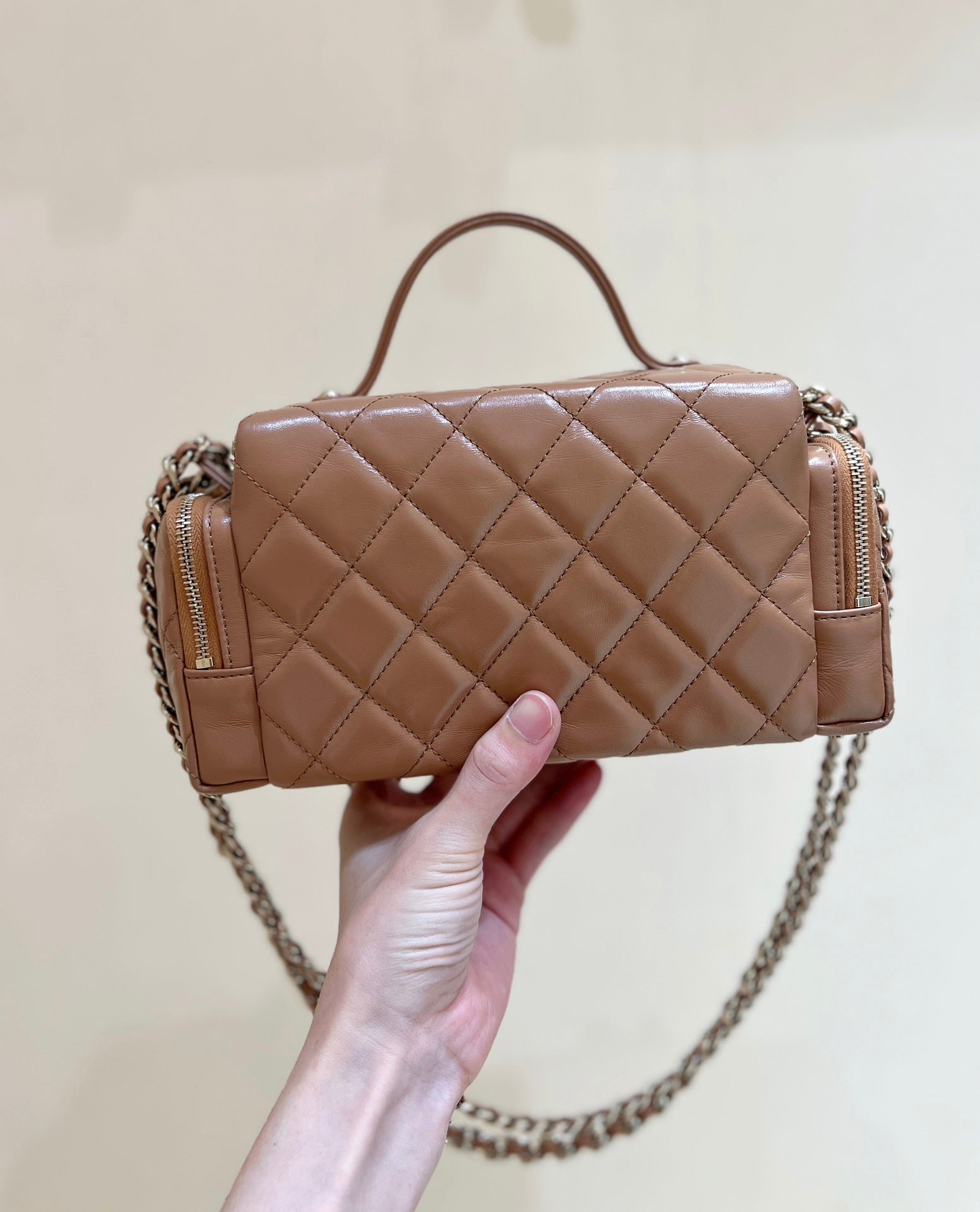 CHANEL 25S VANITY CASE 23 IN BROWN LAMBSKIN