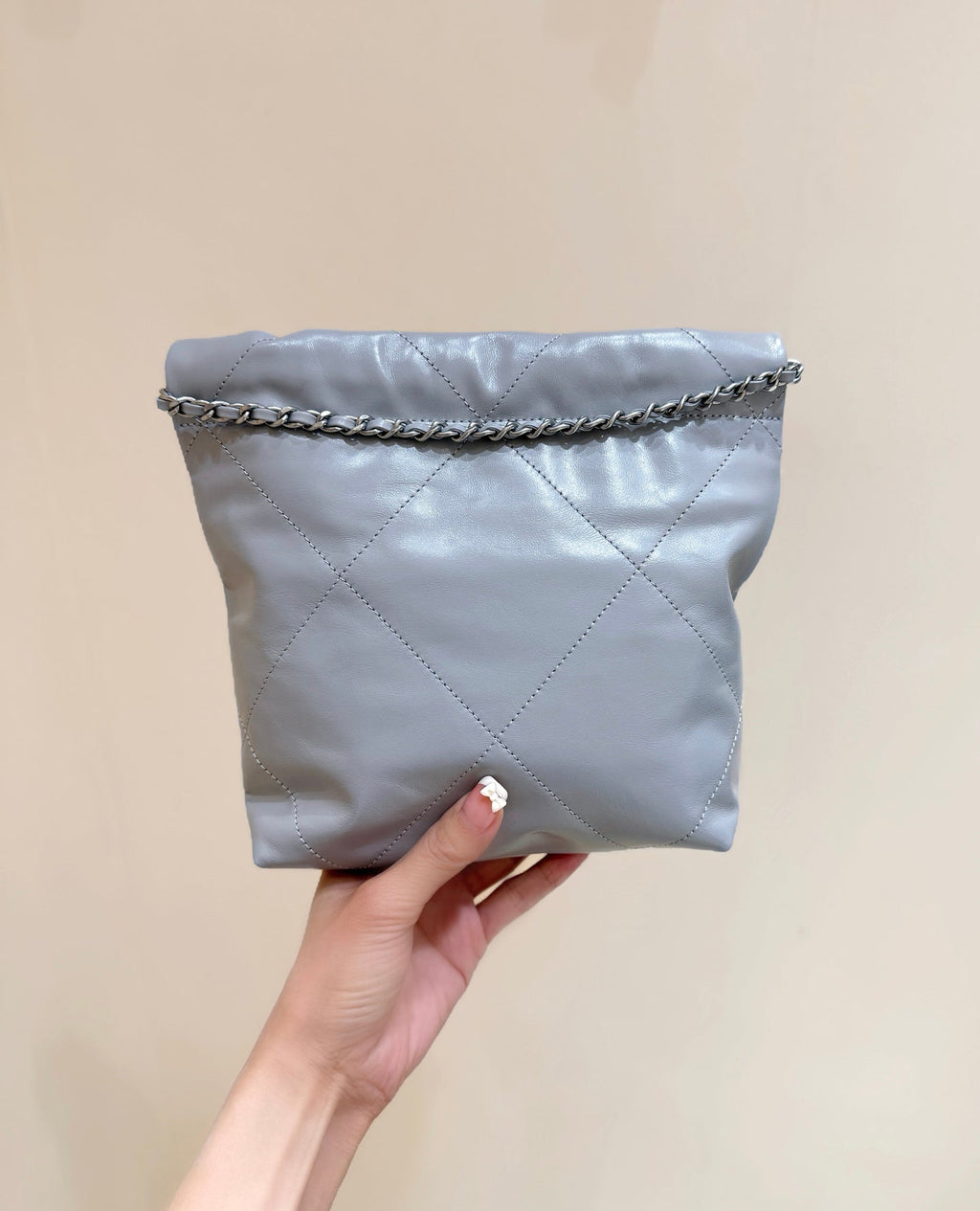 CHANEL 25S  HOBO MINI BAG 20 IN GREY LAMBSKIN