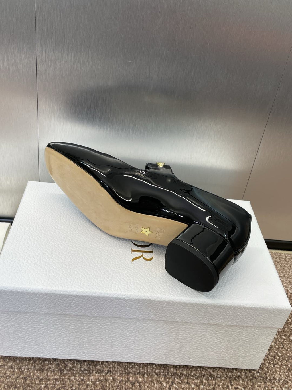 DIOR MEDIUM 35 MM HEEL PUMP IN BLACK PATENT CALFSKIN