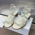 DIOR D-CLUB HIGH HEEL SLIDE 25S 55MM IN WHITE CALFSKIN