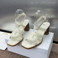 DIOR D-CLUB HIGH HEEL SLIDE 25S 80MM IN WHITE CALFSKIN