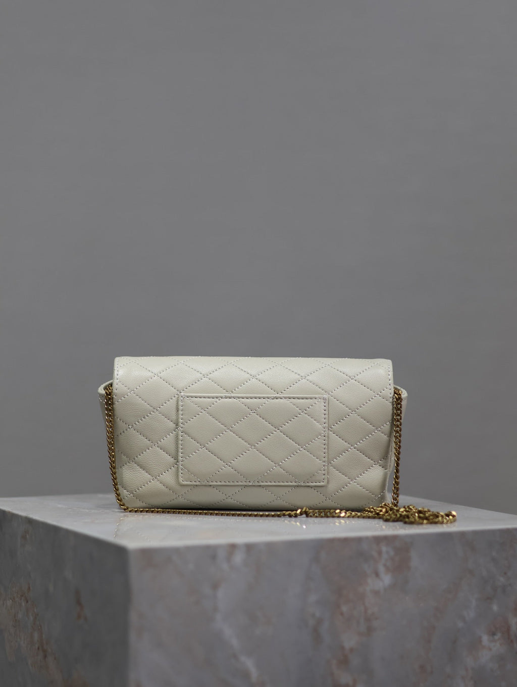 YSL 25S SAINT LAURENT GABY 19 IN BLANC VINTAGE QUILTED CALFSKIN GOLD HARDWARE