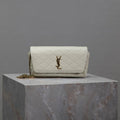 YSL 25S SAINT LAURENT GABY 19 IN BLANC VINTAGE QUILTED CALFSKIN GOLD HARDWARE