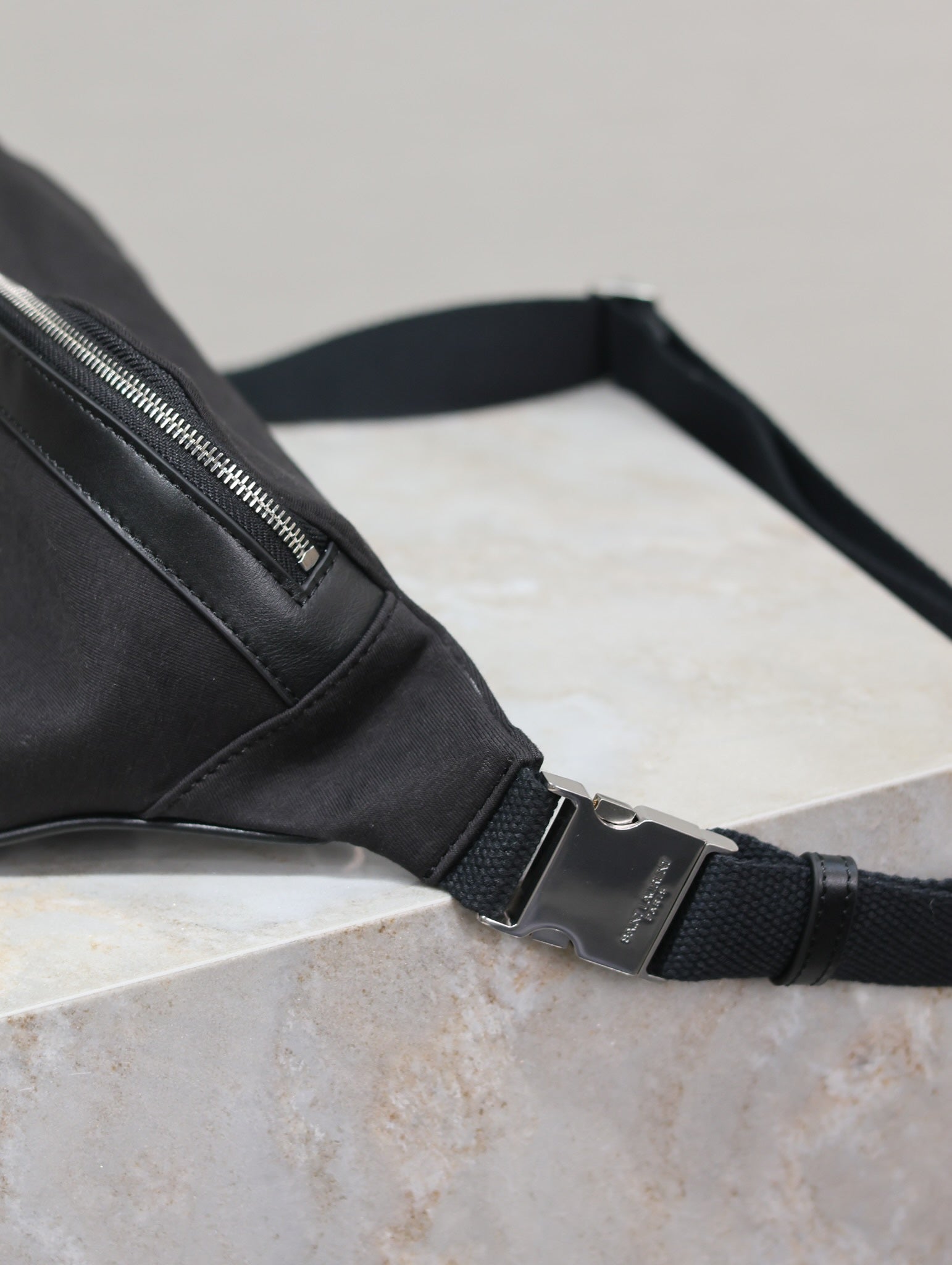 YSL 25S CLASSIC CROSSBODY BAG 26 IN BLACK CANVAS SILVER HARDWRE