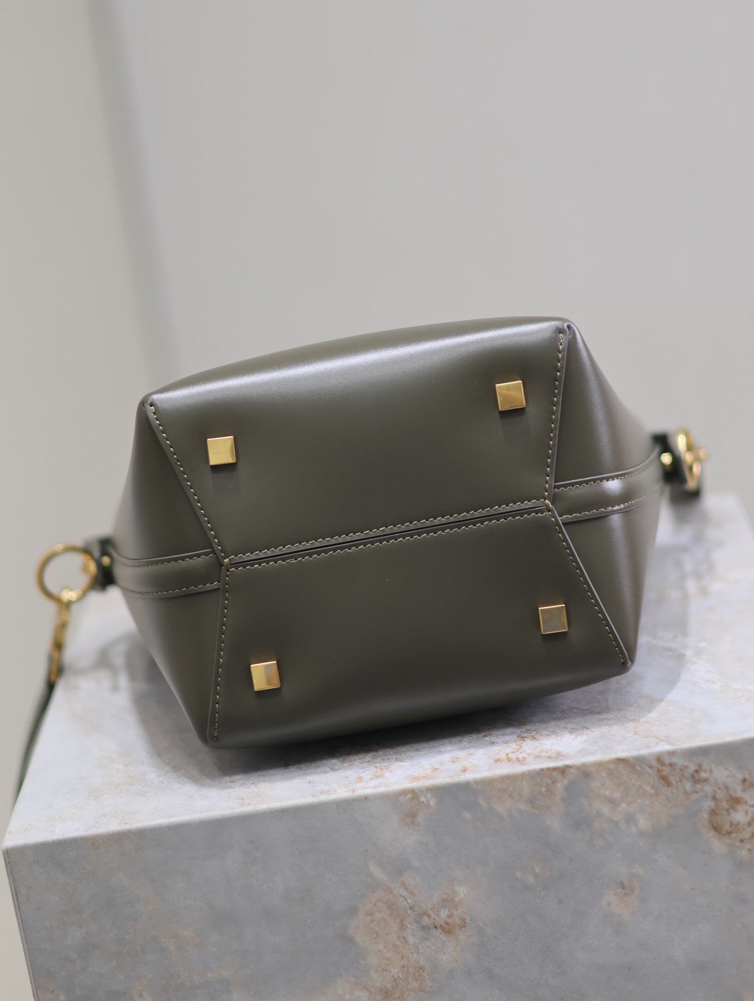 YSL 25S LE 37 MINI 20 IN DARK OLIVE CALFSKIN GOLD HARDWARE