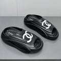 CHANEL New Double C Foam Lightweight Slippers Boat Black