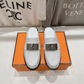 HERMES IOTA MULE WHITE CALFSKIN