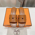 HERMES Idioma Sandal Tan Calfskin
