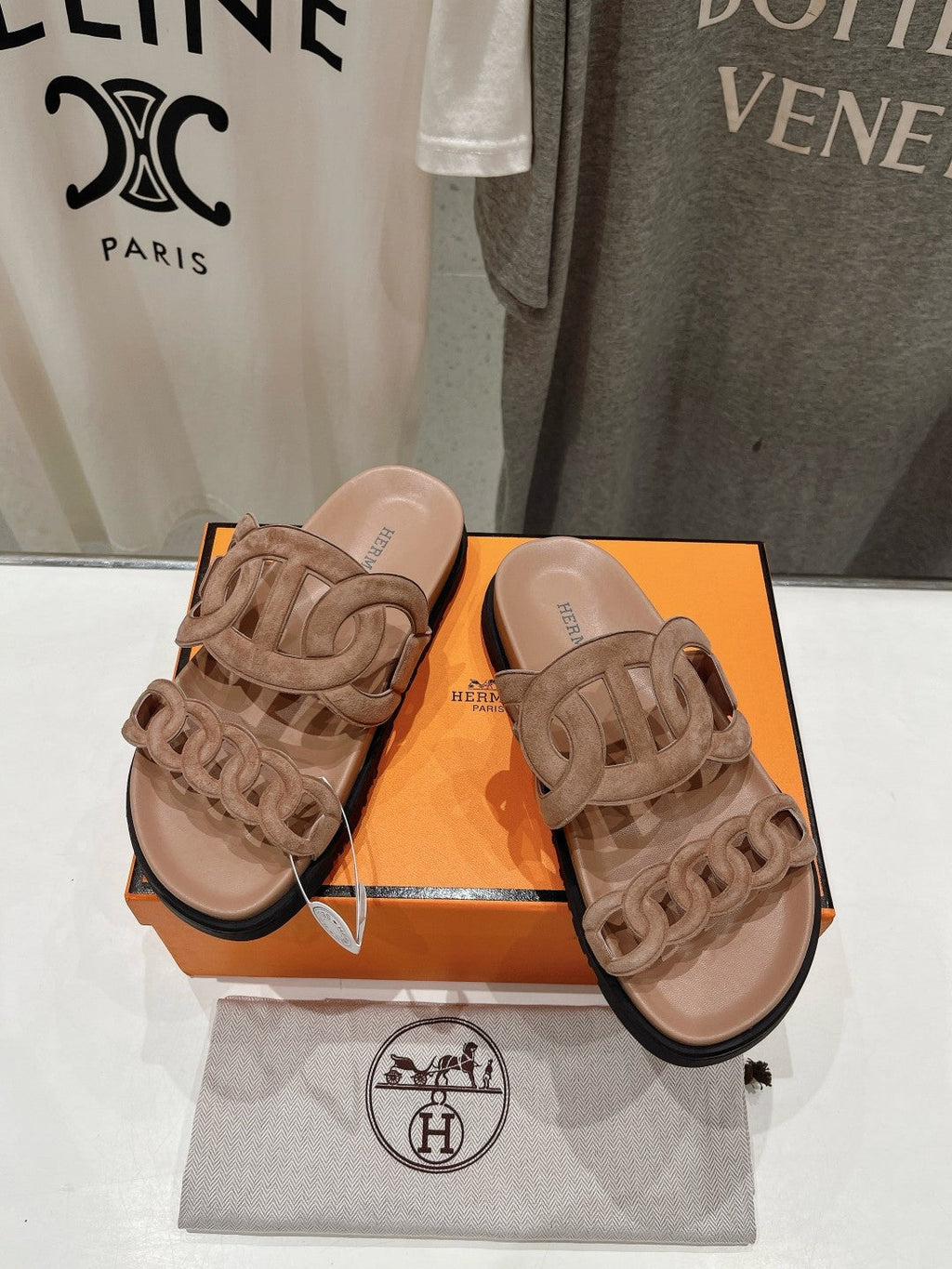 HERMES EXTRA SANDAL PASTEL PINK NUDE CALFSKIN