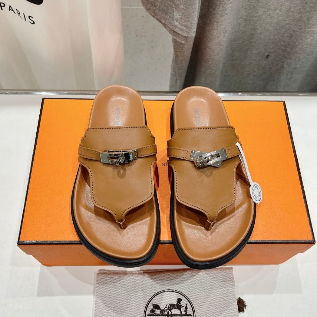 HERMES EMPIRE SANDAL CARAMEL CALFSKIN