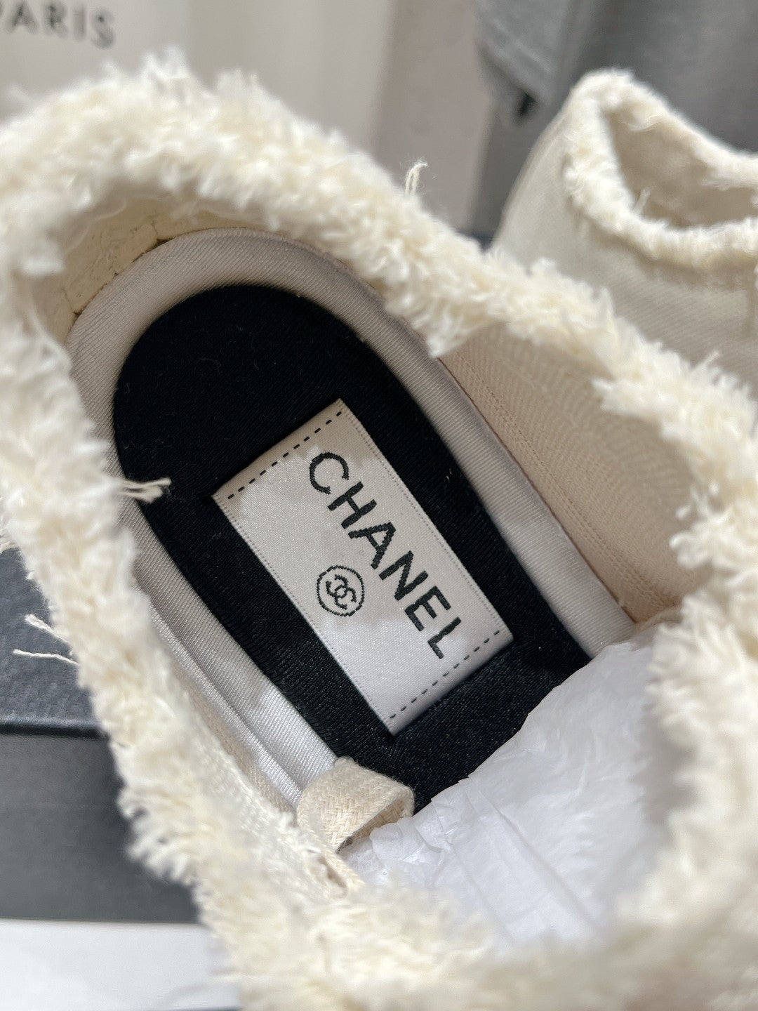 CHANEL SNEAKER WHITE DENIM FABRIC