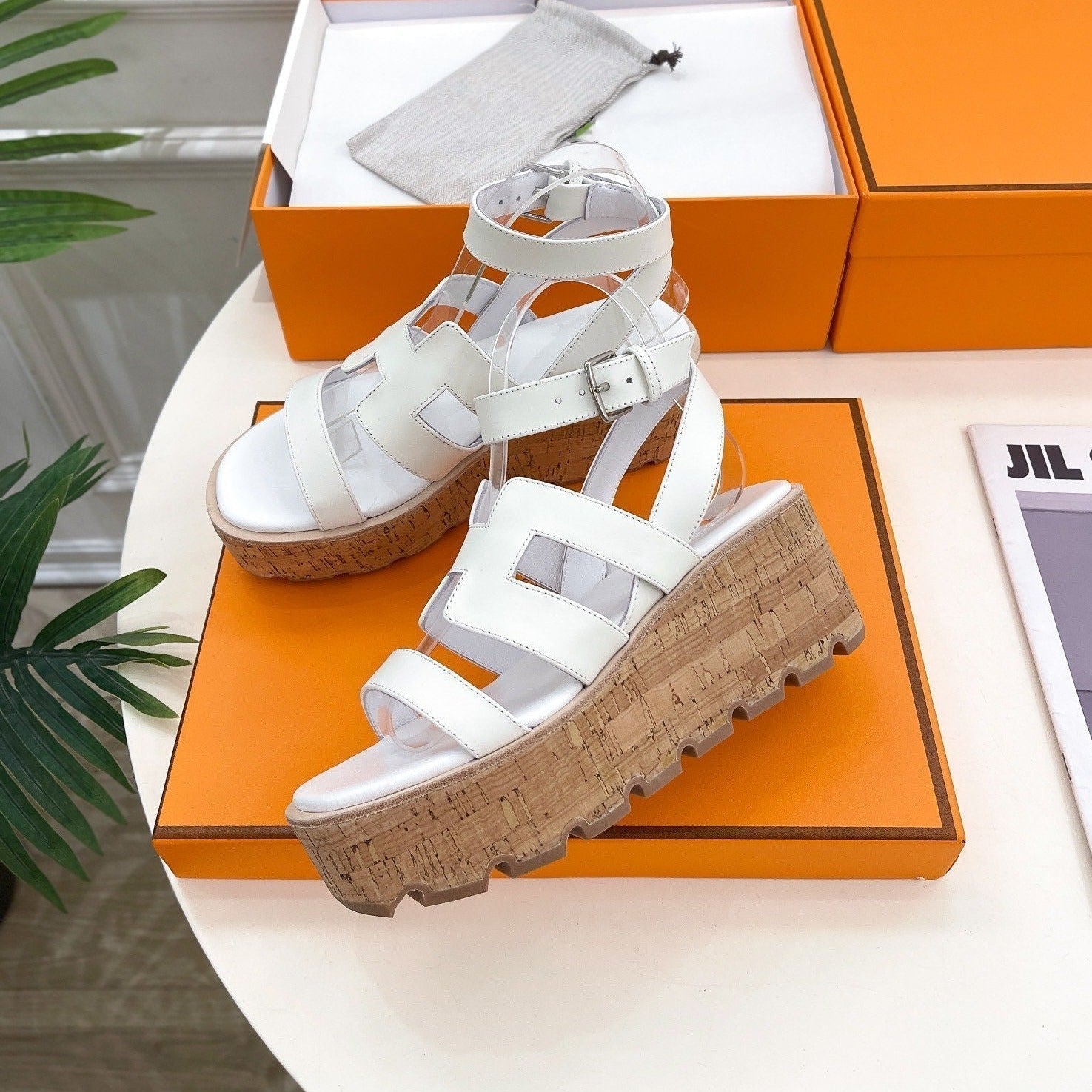HERMES Havane 30 Sandal White