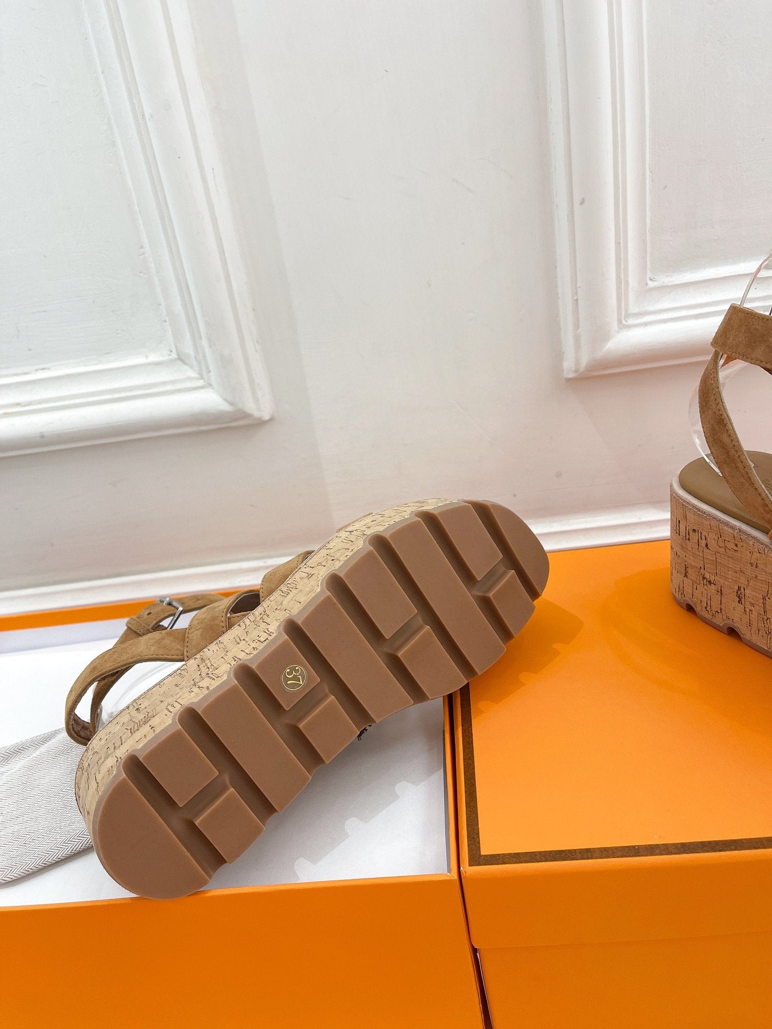 HERMES Havane 30 Sandal Brown Suede