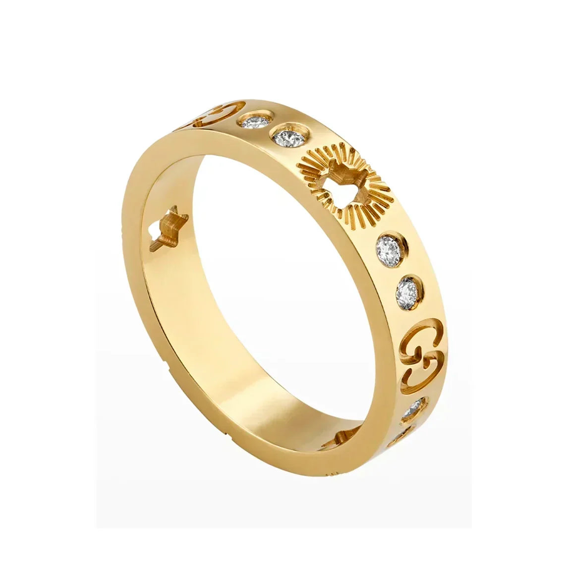 18K Double Gucci Icon Diamonds Ring