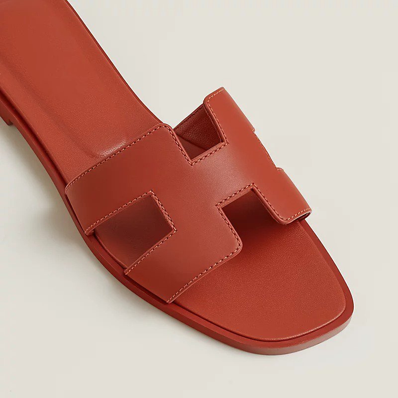 HERMES 0RAN SANDAL ROUGE DE TURIN