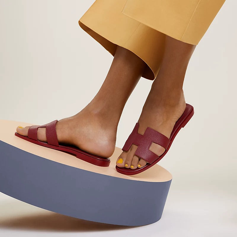 HERMES 0RAN SANDAL ROUGE H