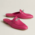 HERMES 0z Mule Rose Framboise