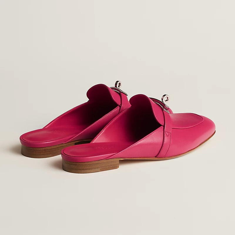 HERMES 0z Mule Rose Framboise
