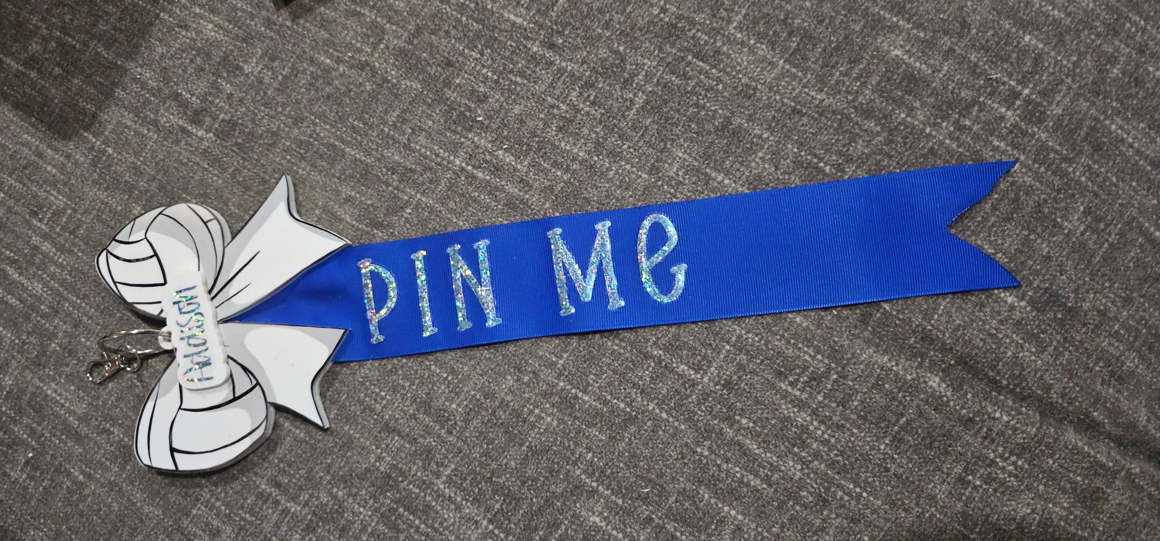 Pin Me Volleyball  Clothespin Clip Holder bag tag