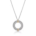 18K Tiffany Edge Circle Diamond Pendant Necklace