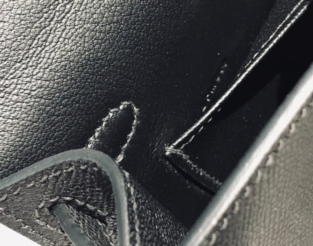 HERMES KELLY MINI 20 BLACK EPSOM SILVER HARDWARE