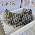 DIOR CD LOUNGE 26CM BLUE OBLIQUE EMBROIDERY